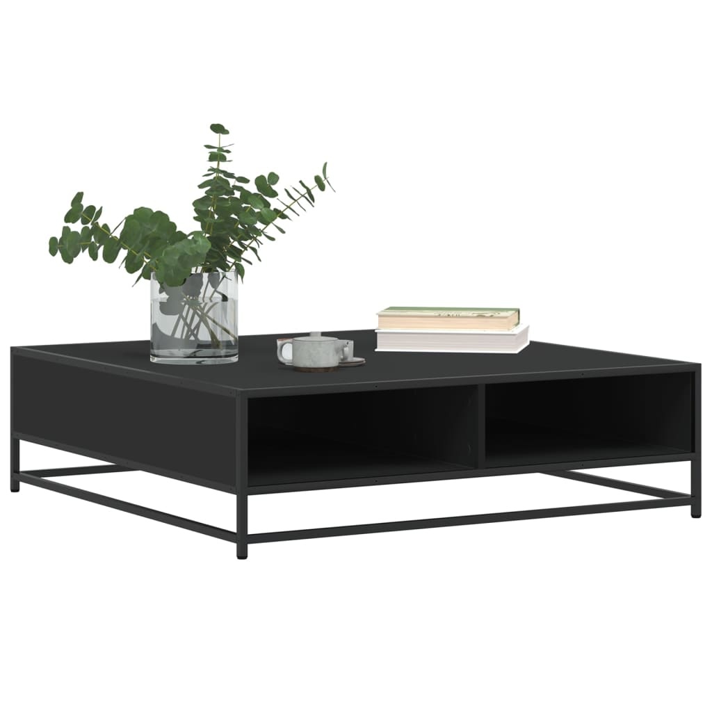 VidaXL Salontafel 100x100x30 cm bewerkt hout en metaal zwart