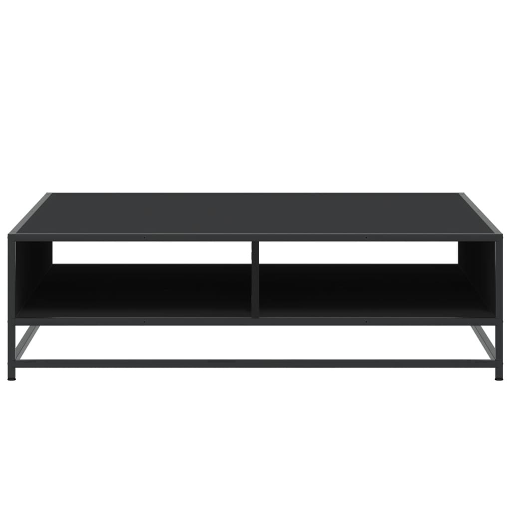 VidaXL Salontafel 100x100x30 cm bewerkt hout en metaal zwart