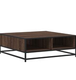 VidaXL Salontafel 80x80x30 cm bewerkt hout en metaal bruin eikenkleur