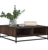 VidaXL Salontafel 80x80x30 cm bewerkt hout en metaal bruin eikenkleur