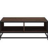 VidaXL Salontafel 80x80x30 cm bewerkt hout en metaal bruin eikenkleur
