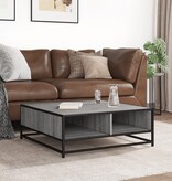 VidaXL Salontafel 80x80x30 cm bewerkt hout en metaal grijs sonoma
