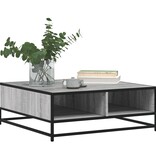 VidaXL Salontafel 80x80x30 cm bewerkt hout en metaal grijs sonoma