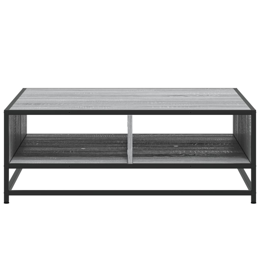 VidaXL Salontafel 80x80x30 cm bewerkt hout en metaal grijs sonoma