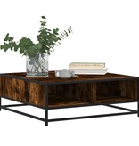 VidaXL Salontafel 80x80x30 cm bewerkt hout en metaal gerookt eiken