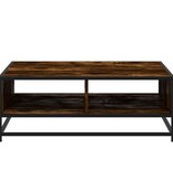 VidaXL Salontafel 80x80x30 cm bewerkt hout en metaal gerookt eiken
