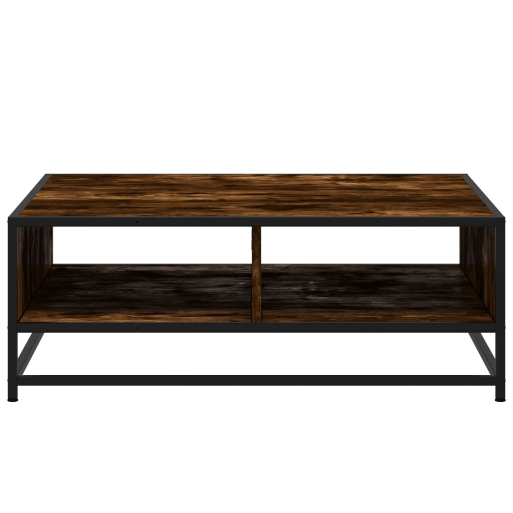 VidaXL Salontafel 80x80x30 cm bewerkt hout en metaal gerookt eiken