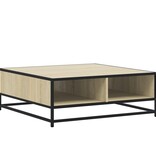 VidaXL Salontafel 80x80x30 cm bewerkt hout en metaal sonoma eikenkleur