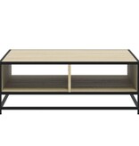 VidaXL Salontafel 80x80x30 cm bewerkt hout en metaal sonoma eikenkleur