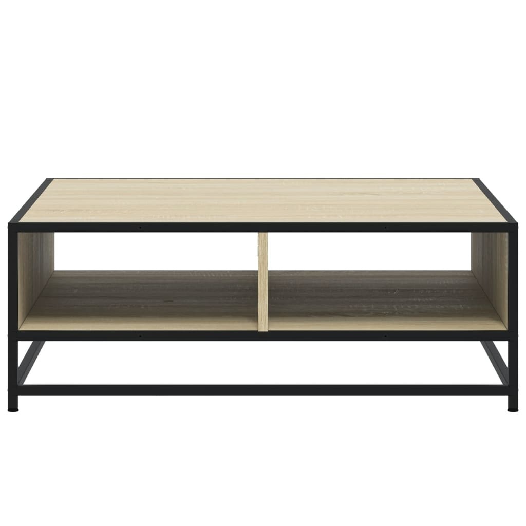 VidaXL Salontafel 80x80x30 cm bewerkt hout en metaal sonoma eikenkleur