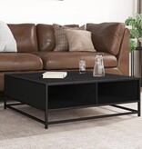 VidaXL Salontafel 80x80x30 cm bewerkt hout en metaal zwart