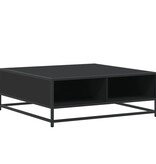 VidaXL Salontafel 80x80x30 cm bewerkt hout en metaal zwart