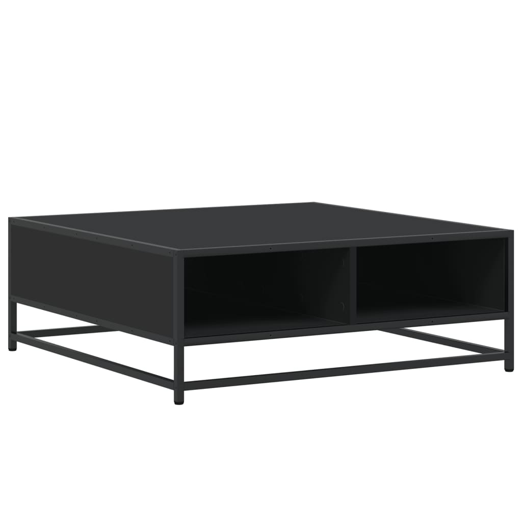 VidaXL Salontafel 80x80x30 cm bewerkt hout en metaal zwart