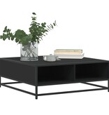 VidaXL Salontafel 80x80x30 cm bewerkt hout en metaal zwart