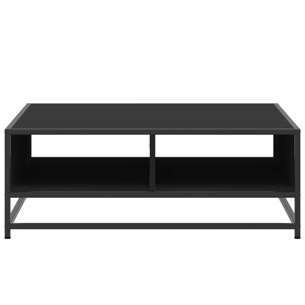 VidaXL Salontafel 80x80x30 cm bewerkt hout en metaal zwart