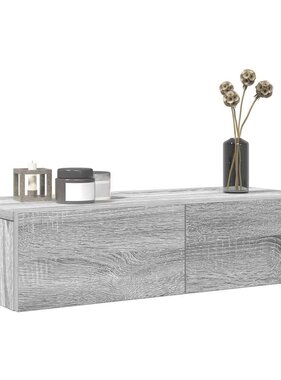VidaXL Wandschap met lades 60x26,5x15 cm bewerkt hout grijs sonoma