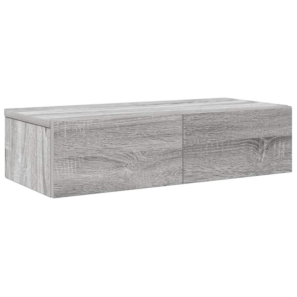 VidaXL Wandschap met lades 60x26,5x15 cm bewerkt hout grijs sonoma