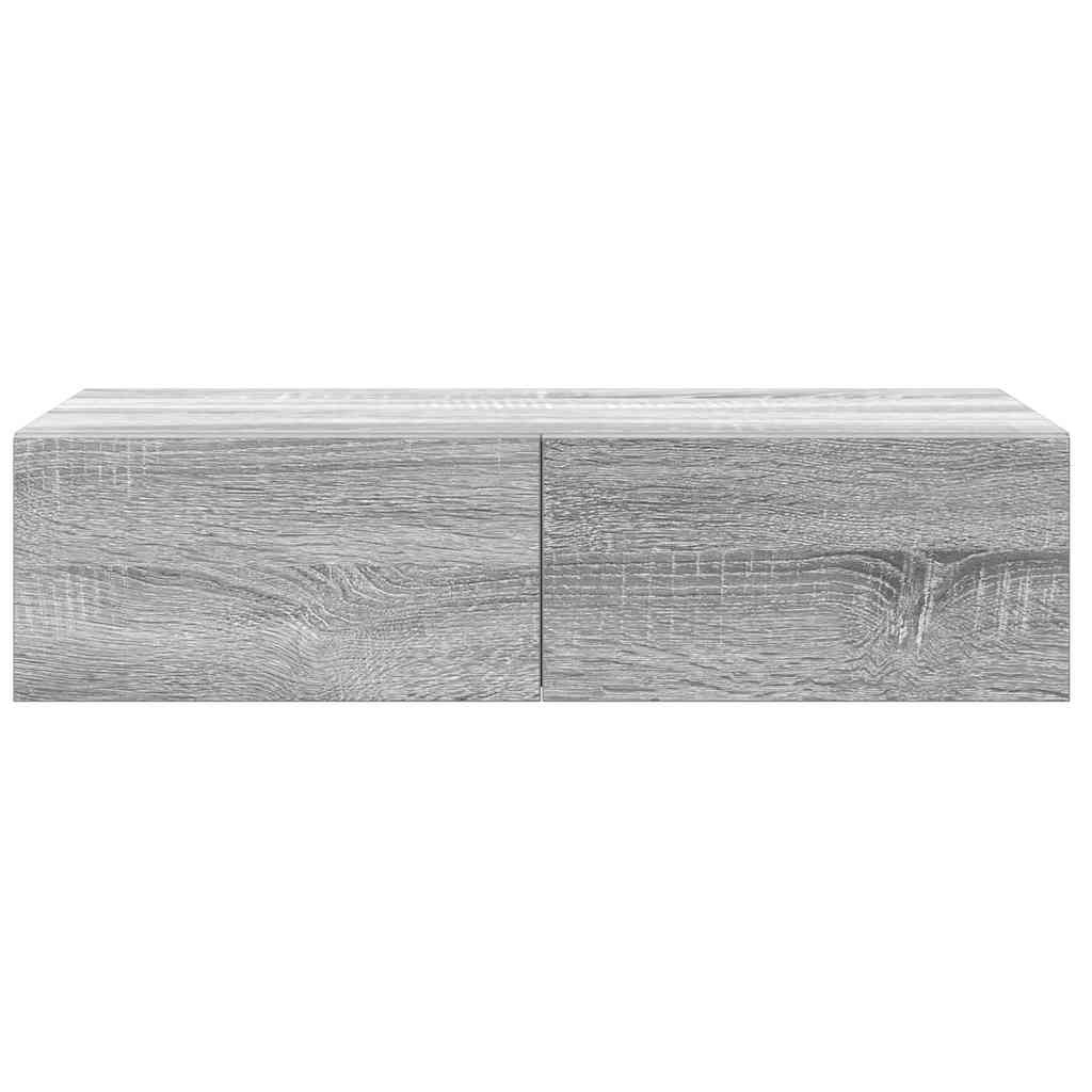 VidaXL Wandschap met lades 60x26,5x15 cm bewerkt hout grijs sonoma