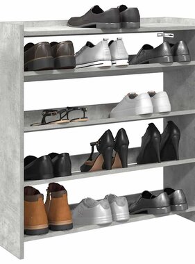 VidaXL Schoenenrek 80x25x81 cm bewerkt hout betongrijs
