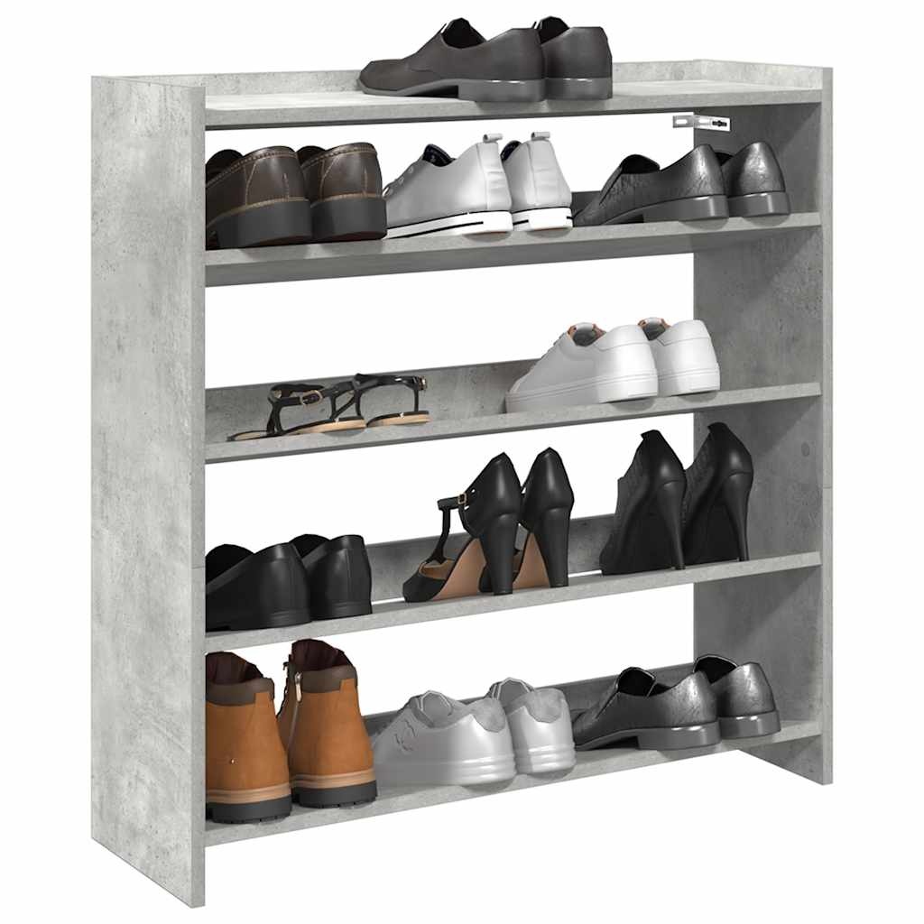 VidaXL Schoenenrek 80x25x81 cm bewerkt hout betongrijs