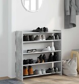 VidaXL Schoenenrek 80x25x81 cm bewerkt hout betongrijs