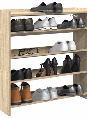 VidaXL Schoenenrek 80x25x81 cm bewerkt hout sonoma eikenkleurig