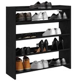VidaXL Schoenenrek 80x25x81 cm bewerkt hout zwart