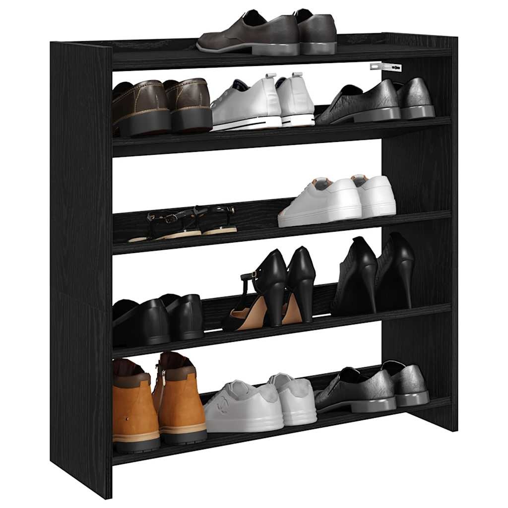 VidaXL Schoenenrek 80x25x81 cm bewerkt hout zwart