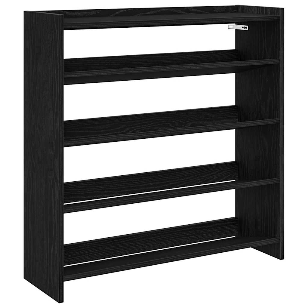 VidaXL Schoenenrek 80x25x81 cm bewerkt hout zwart