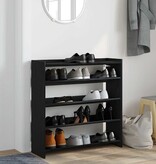 VidaXL Schoenenrek 80x25x81 cm bewerkt hout zwart