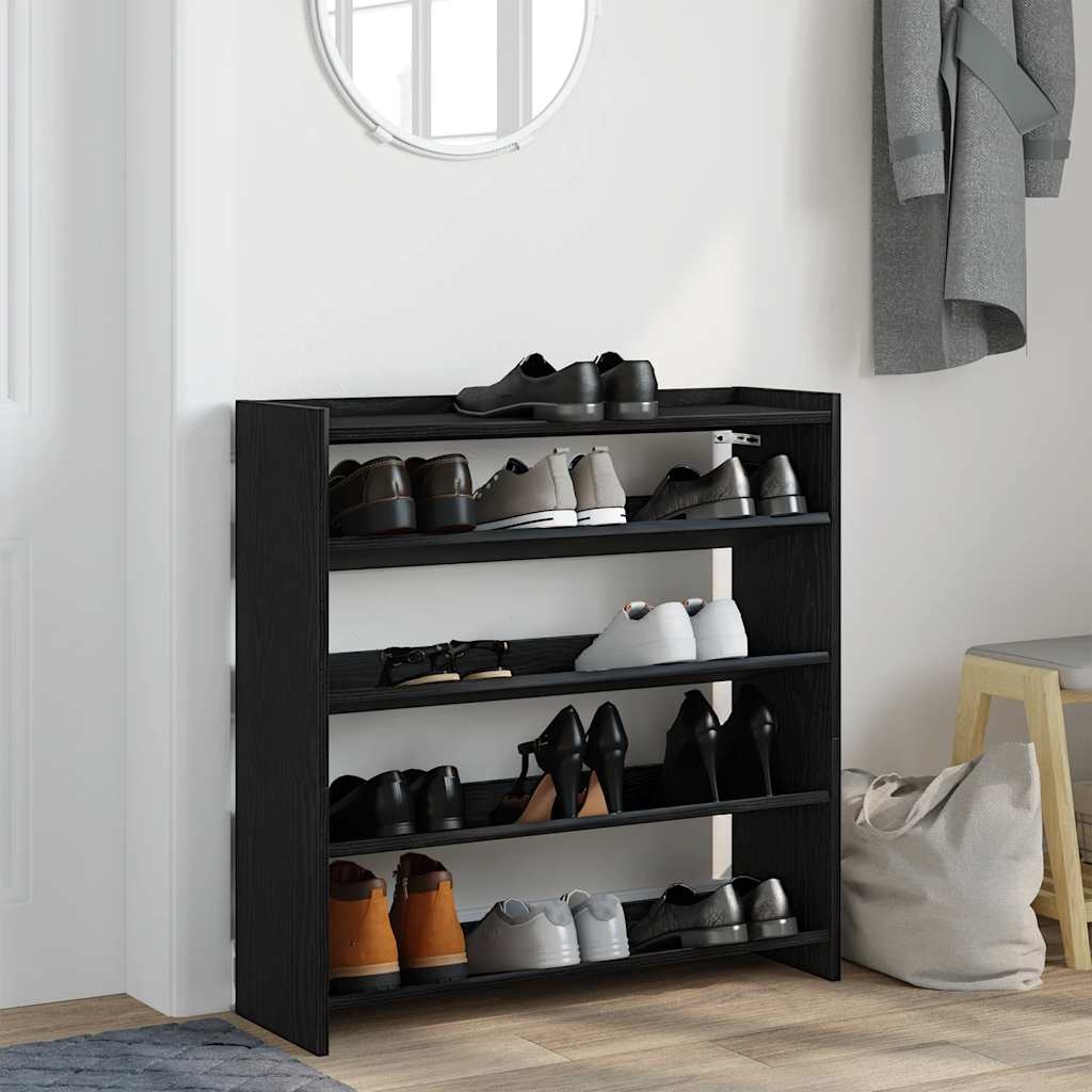 VidaXL Schoenenrek 80x25x81 cm bewerkt hout zwart
