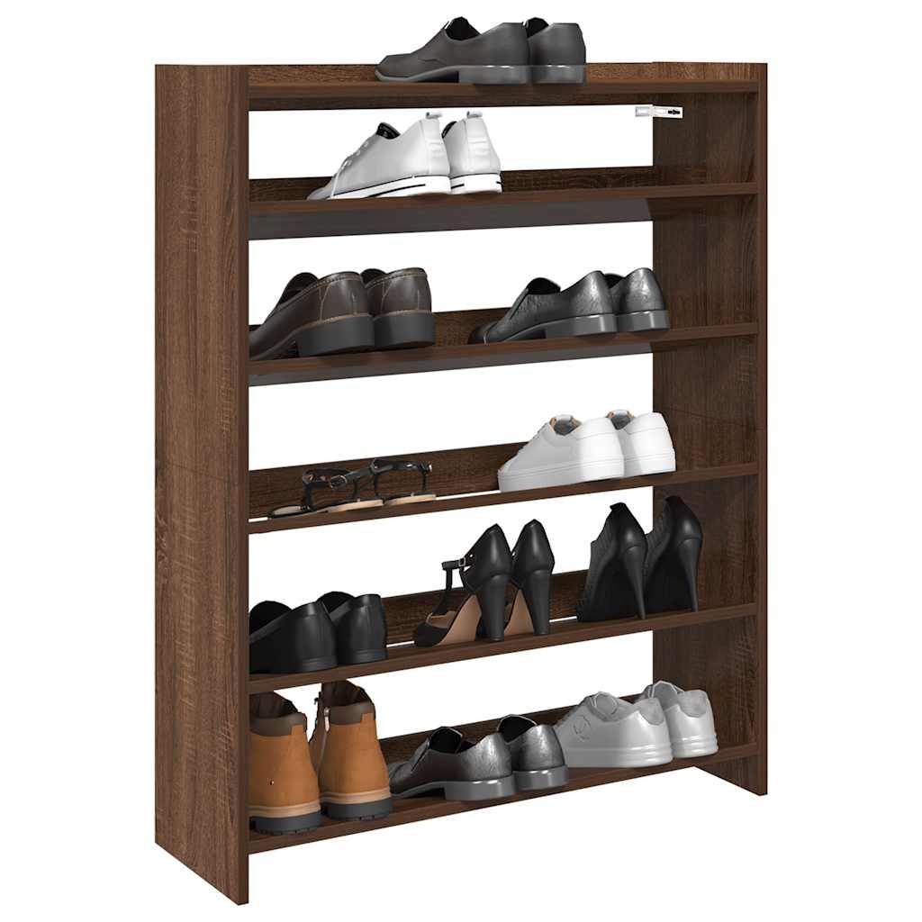 VidaXL Schoenenrek 80x25x100 cm bewerkt hout bruin eikenkleur