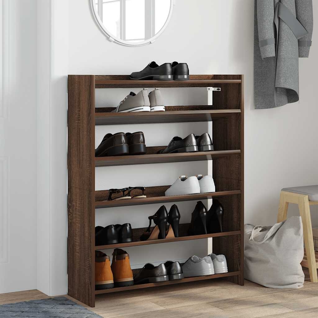 VidaXL Schoenenrek 80x25x100 cm bewerkt hout bruin eikenkleur