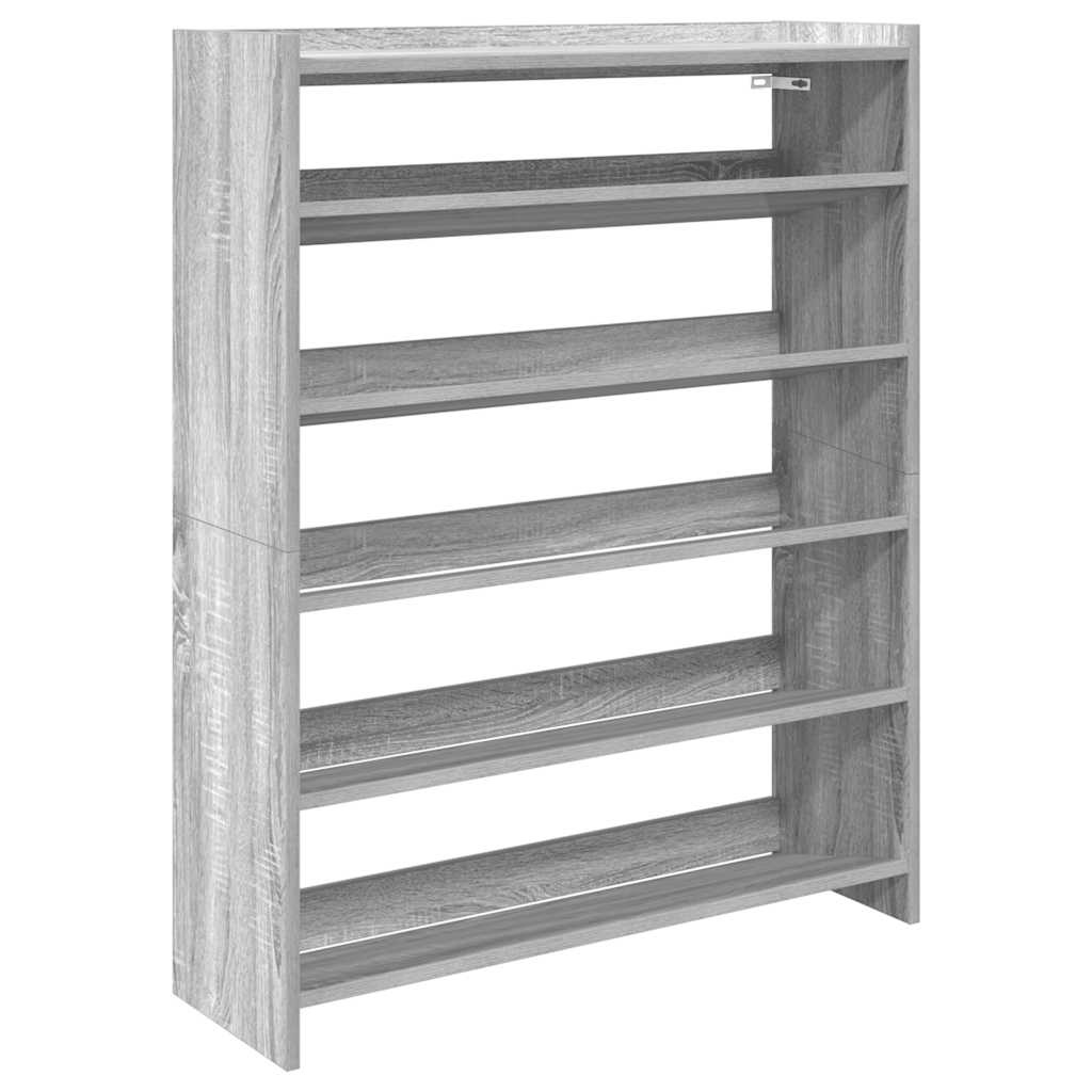 VidaXL Schoenenrek 80x25x100 cm bewerkt hout grijs sonoma eikenkleurig