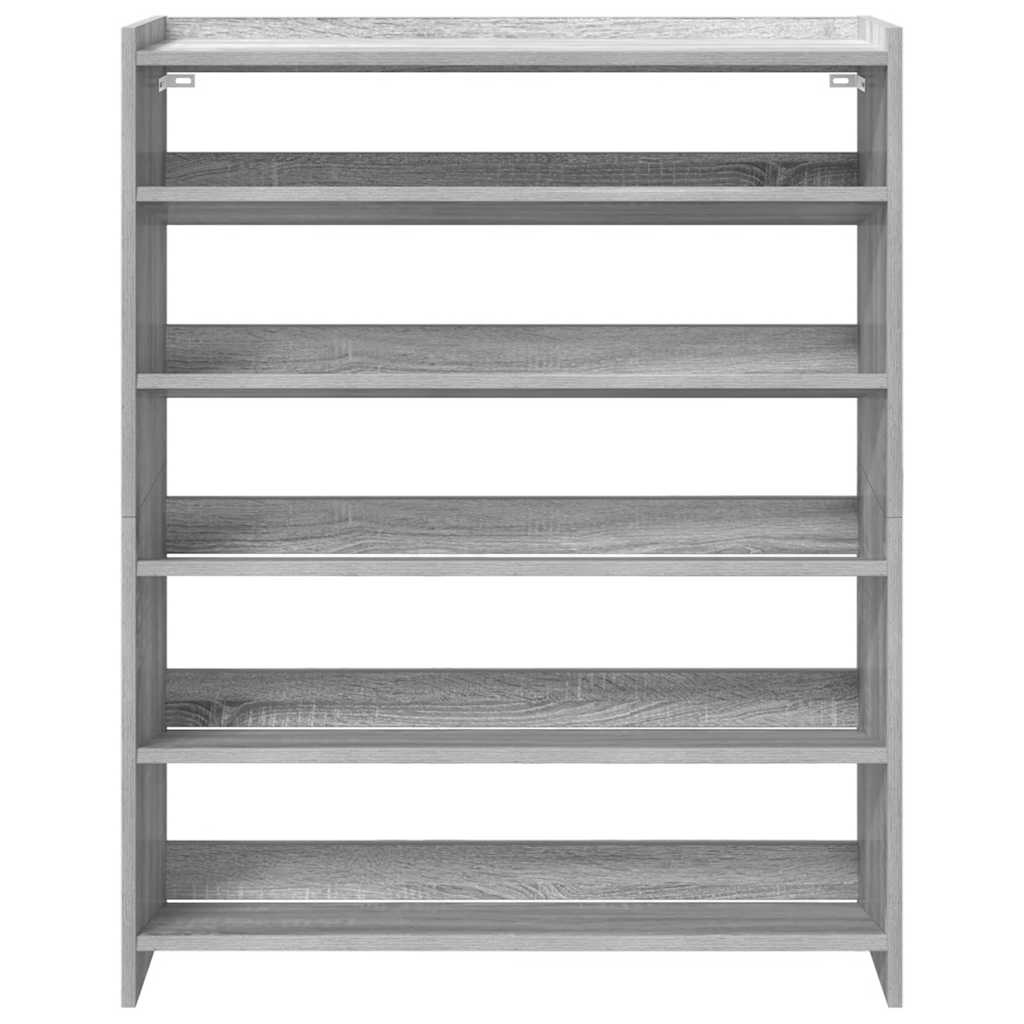 VidaXL Schoenenrek 80x25x100 cm bewerkt hout grijs sonoma eikenkleurig