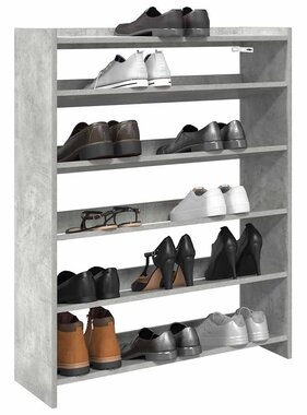 VidaXL Schoenenkast 80x25x100 cm bewerkt hout betongrijs