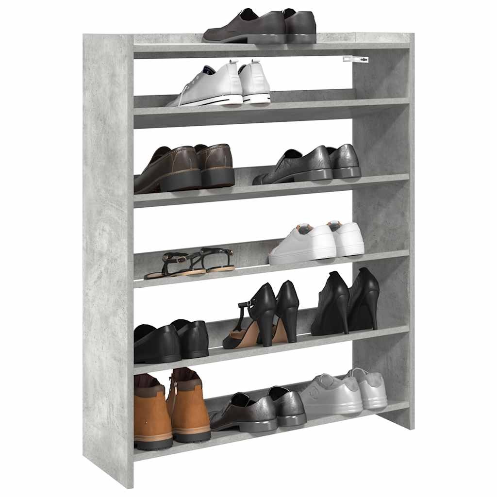 VidaXL Schoenenkast 80x25x100 cm bewerkt hout betongrijs