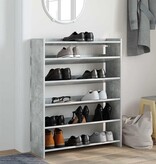VidaXL Schoenenkast 80x25x100 cm bewerkt hout betongrijs