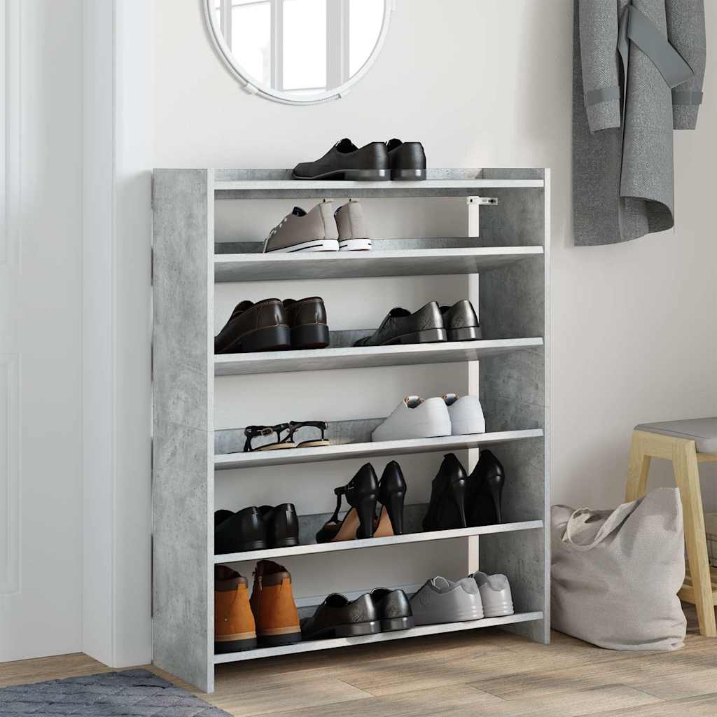 VidaXL Schoenenkast 80x25x100 cm bewerkt hout betongrijs