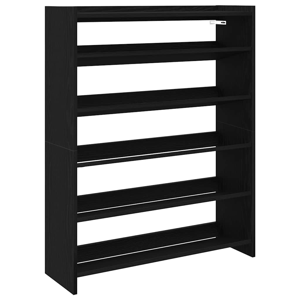 VidaXL Schoenenrek 80x25x100 cm bewerkt hout zwart