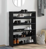 VidaXL Schoenenrek 80x25x100 cm bewerkt hout zwart