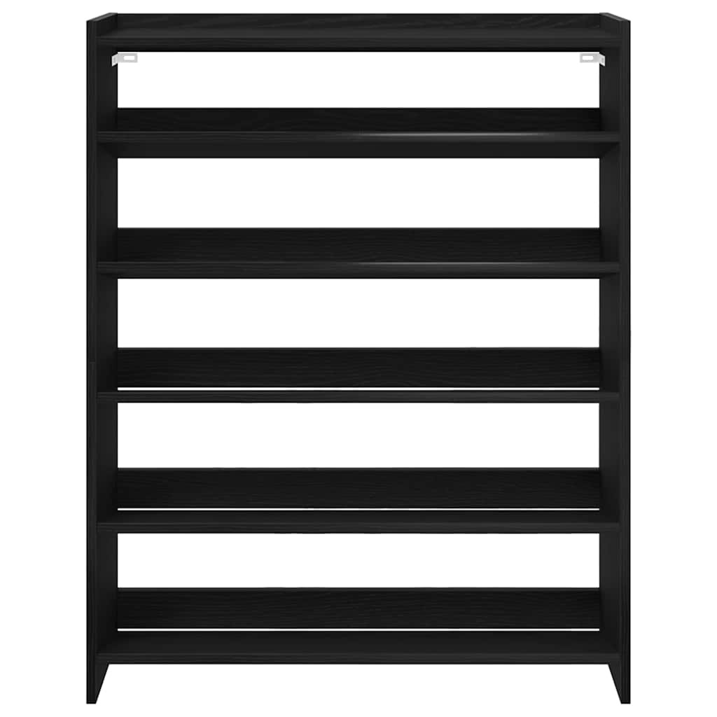 VidaXL Schoenenrek 80x25x100 cm bewerkt hout zwart