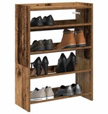 VidaXL Schoenenrek 80x25x61,5 cm bewerkt hout oud houtkleurig