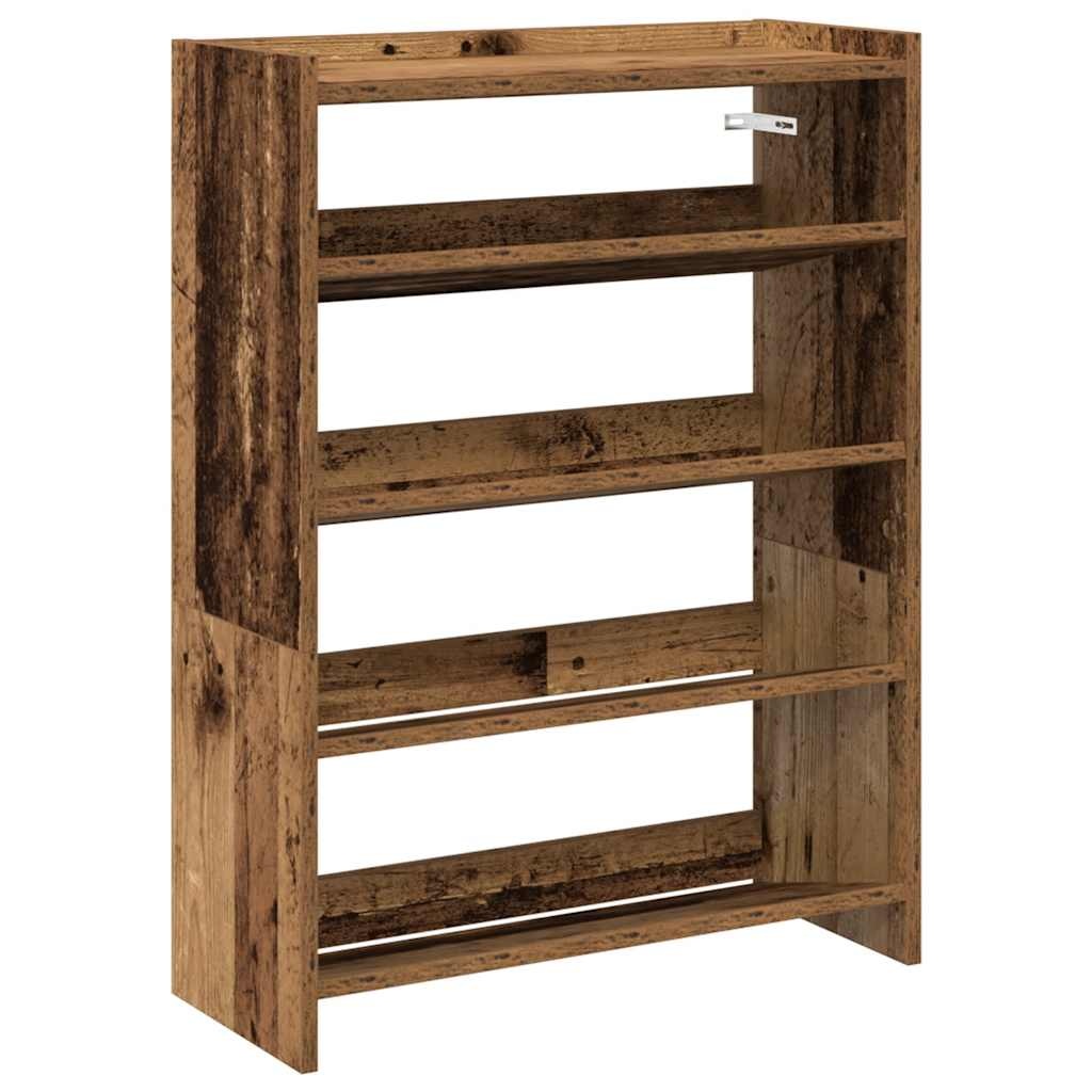 VidaXL Schoenenrek 80x25x61,5 cm bewerkt hout oud houtkleurig