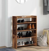 VidaXL Schoenenrek 80x25x61,5 cm bewerkt hout oud houtkleurig