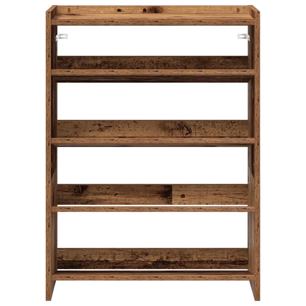 VidaXL Schoenenrek 80x25x61,5 cm bewerkt hout oud houtkleurig