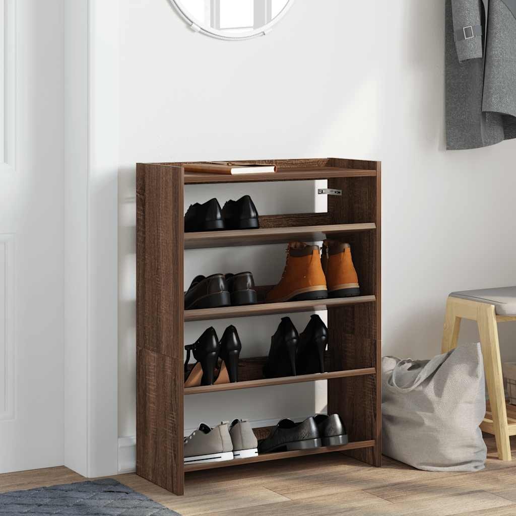 VidaXL Schoenenrek 80x25x61,5 cm bewerkt hout bruin eikenkleur
