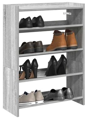 VidaXL Schoenenrek 80x25x61,5 cm bewerkt hout grijs sonoma eikenkleur