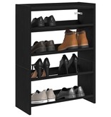 VidaXL Schoenenrek 80x25x61,5 cm bewerkt hout zwart