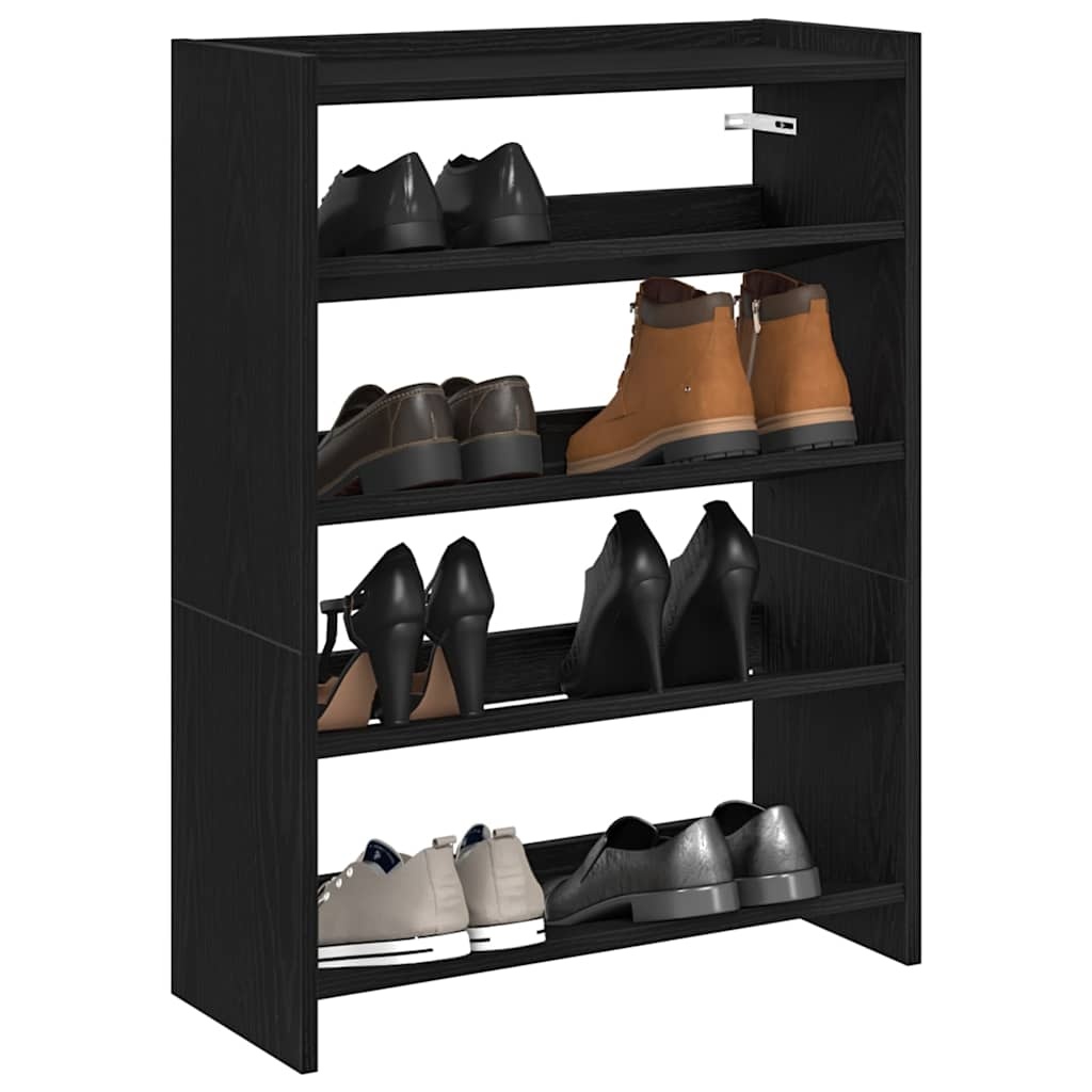 VidaXL Schoenenrek 80x25x61,5 cm bewerkt hout zwart